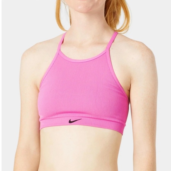 NWT Nike Pink Indy Seamless Ribbed Light-Support Non-Padded Sports Bra - Picture 15 of 15